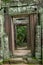 Twisted stone doorways in Banteay Kdei temple