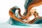 Twisted Wave Rust Orange & Teal Blue: Modern Minimalist 3D Desig