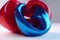 Twisted Waves in Cobalt Blue and Ruby Red: A Modern Minimalist Blender Desig
