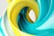 Twisted Waves in Turquoise & Yellow: Modern Minimalist 3D Desig