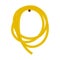 A twisted yellow watering hose hangs from a nail. Gardening. Cartoon Flat style.Isolated on a white background