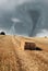 Twister lightning and bales of hay