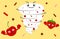 Twister tornado cartoon whipped cream with cherry and strawberry funny illustration