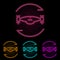 twisting drone color neon set. Simple thin line, outline vector of drones icons for ui and ux, website or mobile application