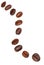 Twisting line from roasted coffee beans