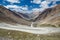 Twisting road going to Barskoon pass, Kirghizia