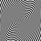Twisting Whirl Motion and 3D Illusion in Abstract Op Art Striped Lines Pattern