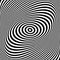 Twisting Whirl Motion and 3D Illusion in Abstract Op Art Striped Lines Pattern