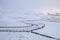 Twisty Road in the snow on a mountain