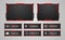 Twitch game overlay panels in a modern style in red and black