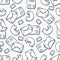 Twitter background. Doodle birds and letter mail seamless pattern. Social media vector backdrop