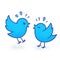 Twitter birds fighting