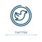 Twitter icon. Linear vector illustration. Outline twitter icon vector. Thin line symbol for use on web and mobile apps, logo,