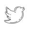 Twitter Icon vector. Doodle Hand Drawn or Black Outline Icon Style