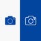 Twitter, Image, Picture, Camera Line and Glyph Solid icon Blue banner Line and Glyph Solid icon Blue banner