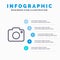 Twitter, Image, Picture, Camera Line icon with 5 steps presentation infographics Background