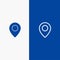 Twitter, Location, Map Line and Glyph Solid icon Blue banner Line and Glyph Solid icon Blue banner