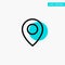 Twitter, Location, Map turquoise highlight circle point Vector icon