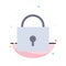 Twitter, Lock, Locked Abstract Flat Color Icon Template