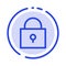 Twitter, Lock, Locked Blue Dotted Line Line Icon