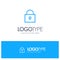 Twitter, Lock, Locked Blue outLine Logo with place for tagline