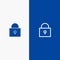 Twitter, Lock, Locked Line and Glyph Solid icon Blue banner Line and Glyph Solid icon Blue banner