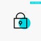 Twitter, Lock, Locked turquoise highlight circle point Vector icon
