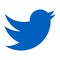 Twitter logo. Blue bird on a white background. icon vector