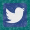 Twitter logo icon with snowflakes