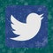 Twitter logo icon with snowflakes