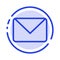 Twitter, Mail, Sms, Chat Blue Dotted Line Line Icon