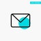 Twitter, Mail, Sms, Chat turquoise highlight circle point Vector icon