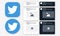 Twitter post template collection vector. Twitter tweet frame on a isolated background. Twitter user interface elements. Realistic