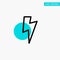 Twitter, Power, Media turquoise highlight circle point Vector icon