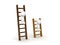 Two 3D Characters climbing on different types of ladders