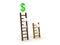 Two 3D Characters climbing on different types of ladders with a