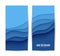 Two abstract vertical flyer collection in cut paper style. Set of cutout blue sea wave template for for save the Earth