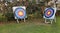 Two adjascent archery range bulls eye targets