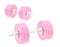 Two adjustable pink dumbbell composition