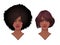 Two African American pretty girls. Vector Illustration of Black Woman with afro hairstyle and neck