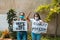 Two African-American women protesting holding signs