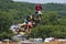 Two airborne racers at spring creek national