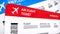 Two airline, air flight tickets. Red and blue boarding pass, close up 3d renderi on white background.