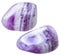 Two Amethyst gemstones tumbling