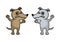 Two Angry Dogs vector illustration