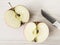 Two apple halves