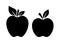 Two apple silhouette vector icon