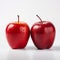 Two Apples: A Captivating Display Of Meticulous Detailing And Bold Color Usage