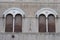 Two arched windows, Ascoli Piceno, Marche region, Italy