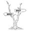 Two Arrow Sign Drawing of West or East on Dead Swamp Tree